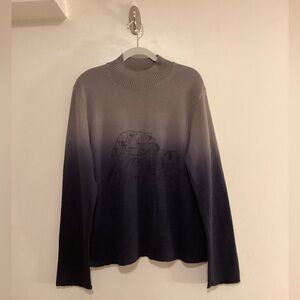 Adrian Cashmere-Rich Knit Sweater | Ombre Gray Black